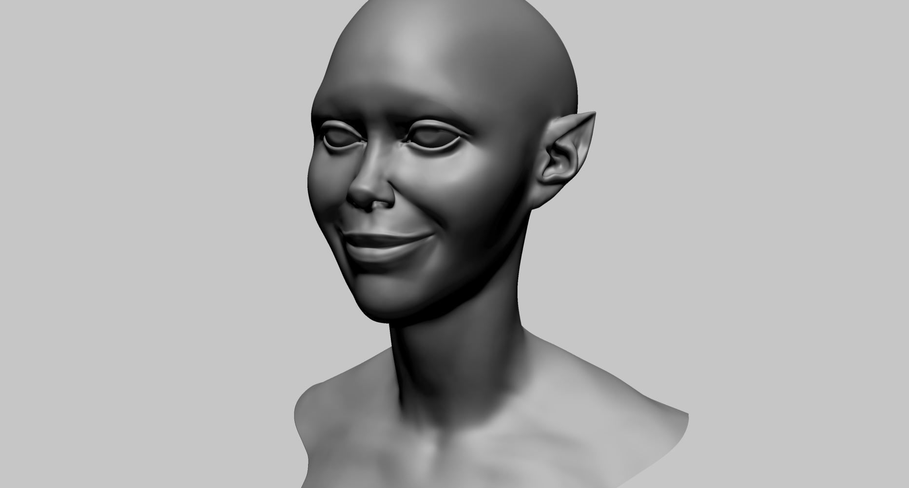 Stylized Female Head J 3D model_6