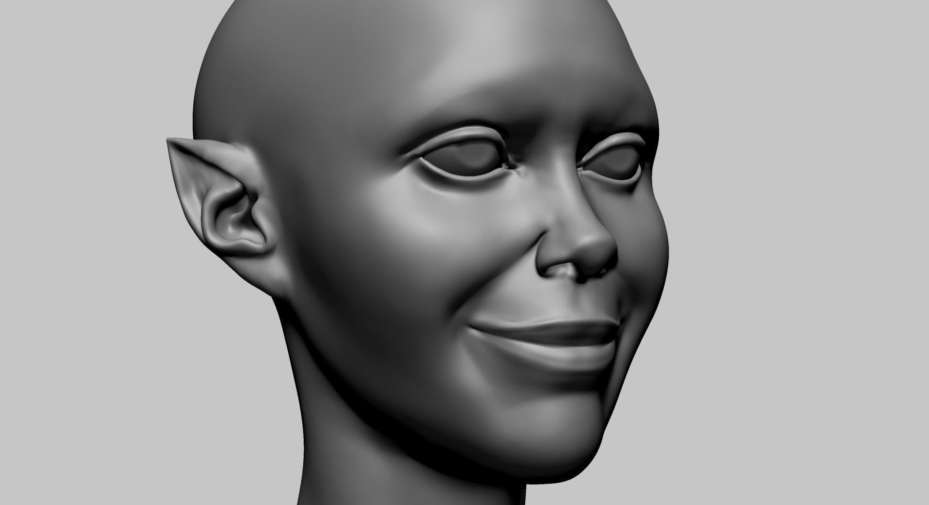 Stylized Female Head J 3D model_8