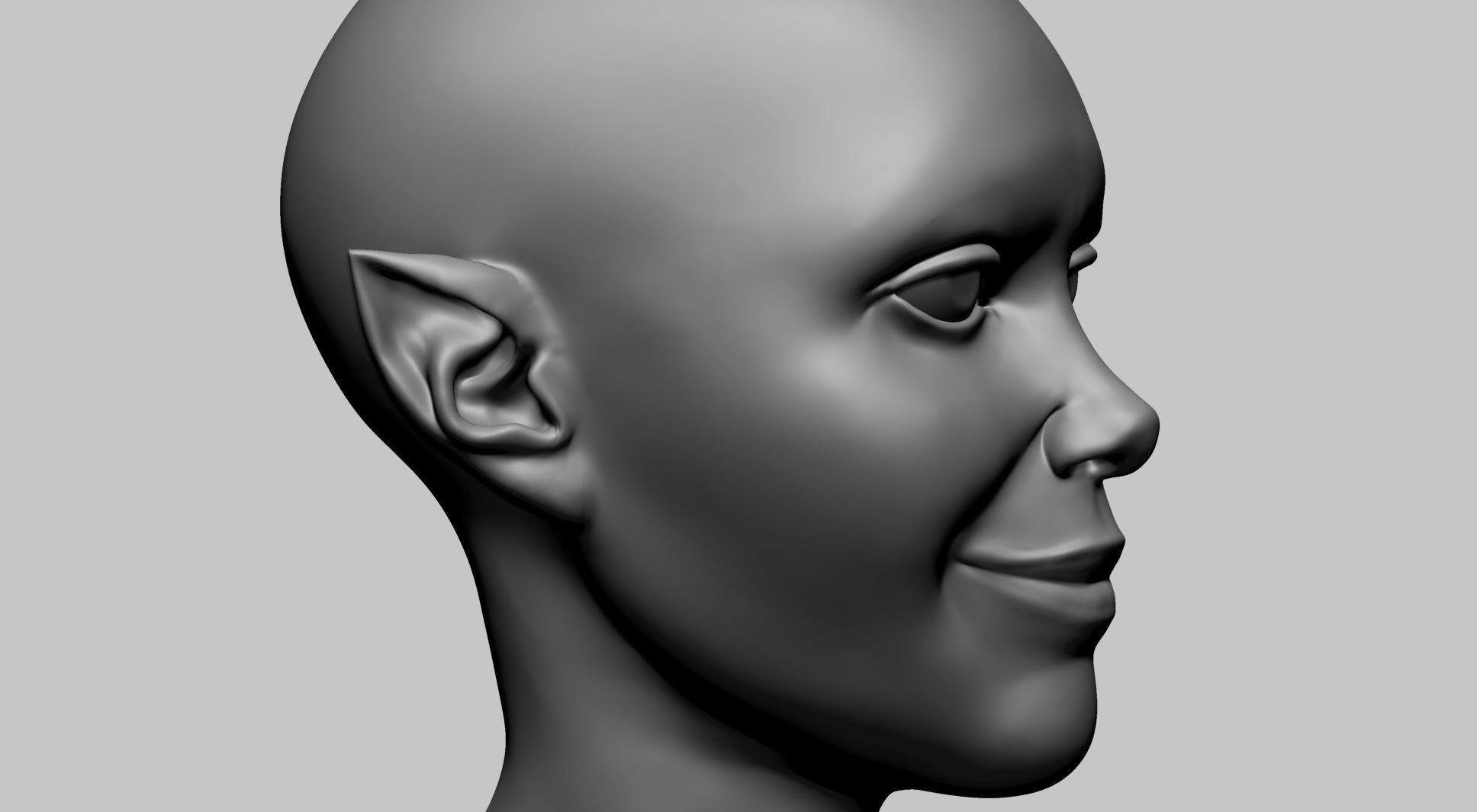 Stylized Female Head J 3D model_9