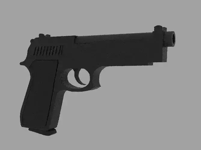 Pistol Gun PT100 Low Poly