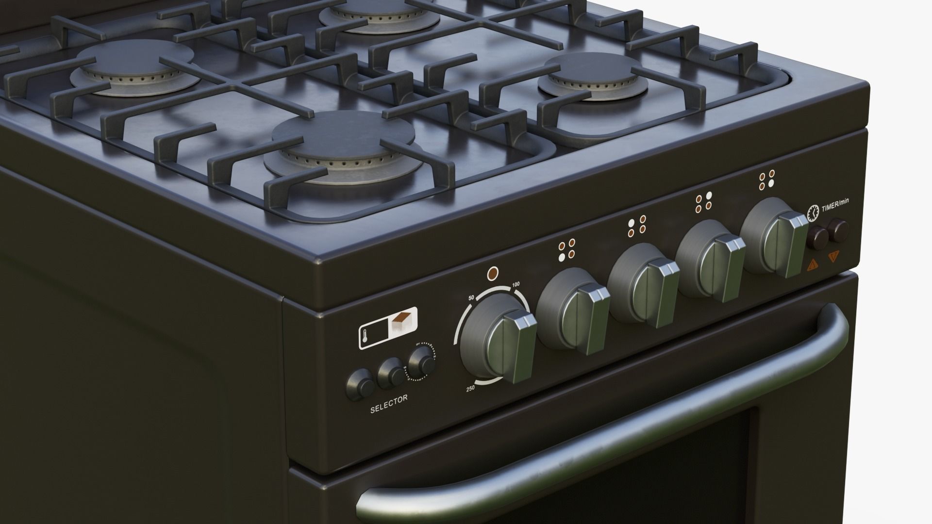 Stove game ready PBR two stoves and ovens Low-poly 3D model_2