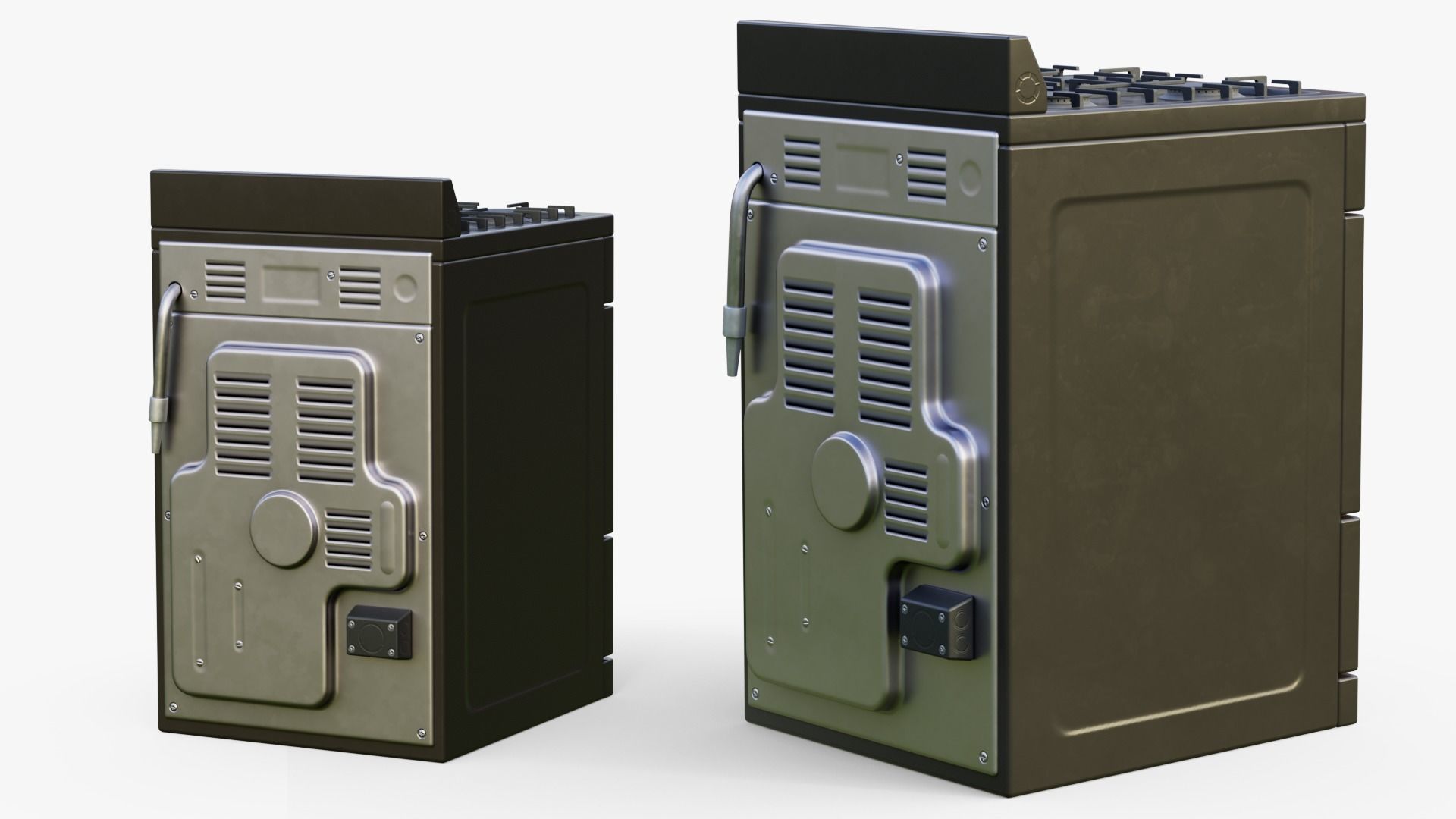 Stove game ready PBR two stoves and ovens Low-poly 3D model_5