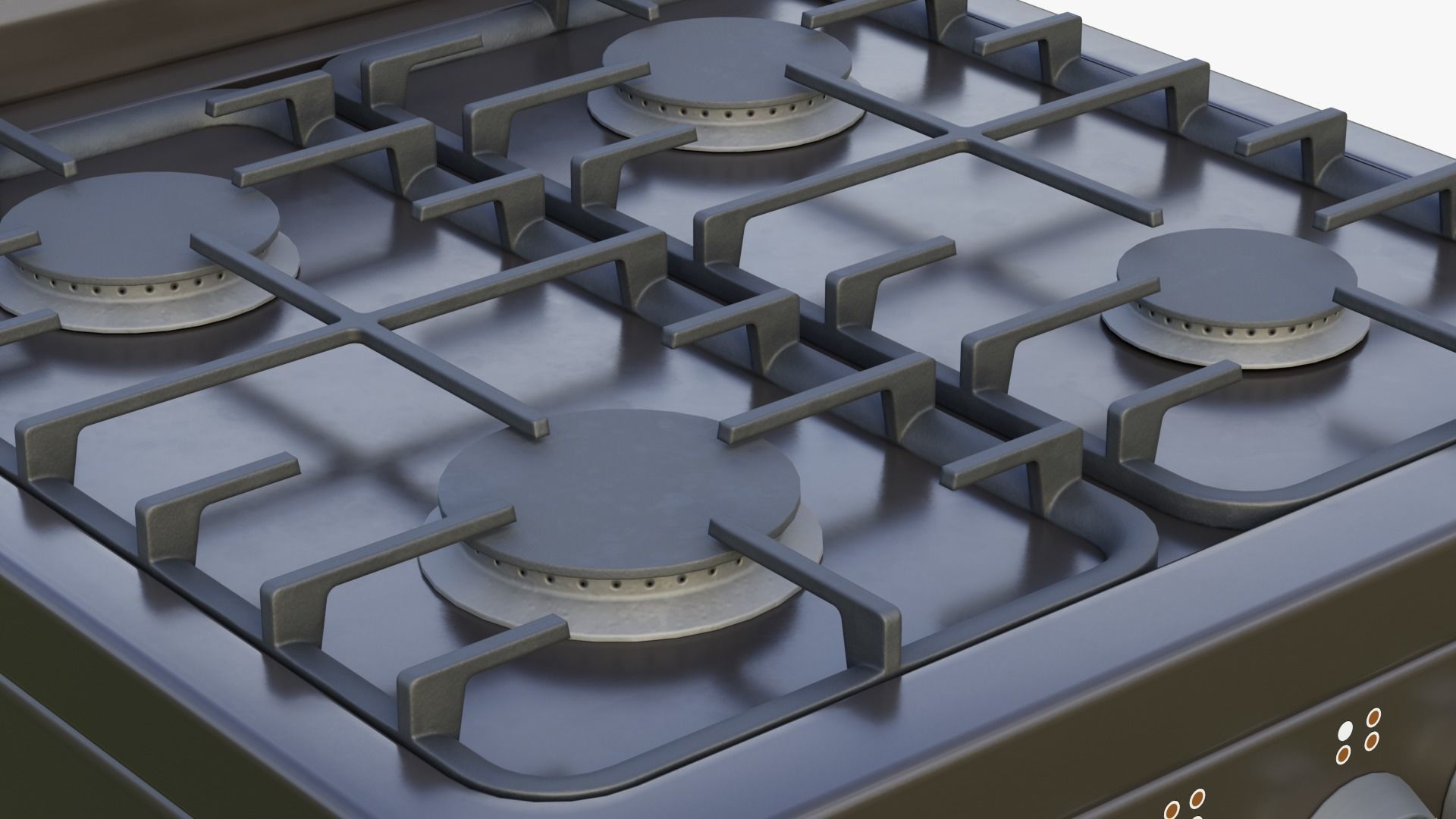 Stove game ready PBR two stoves and ovens Low-poly 3D model_4