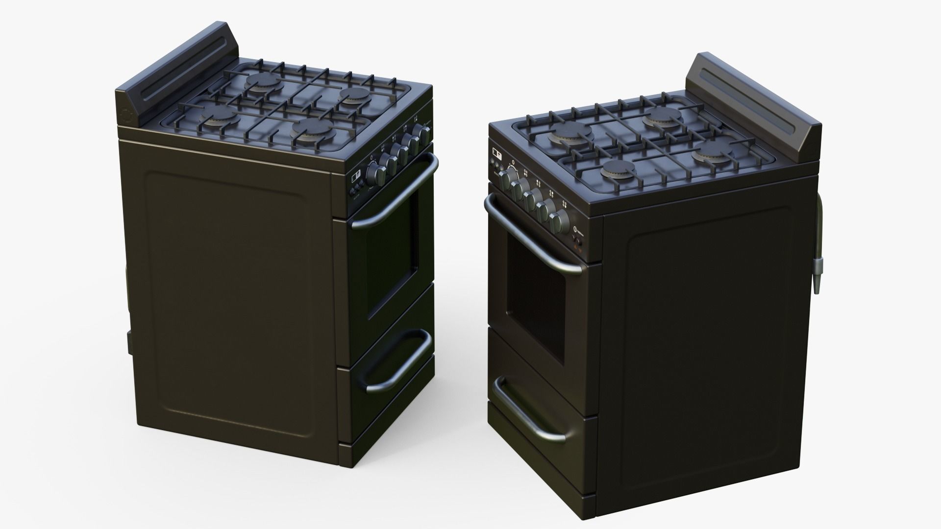 Stove game ready PBR two stoves and ovens Low-poly 3D model_1