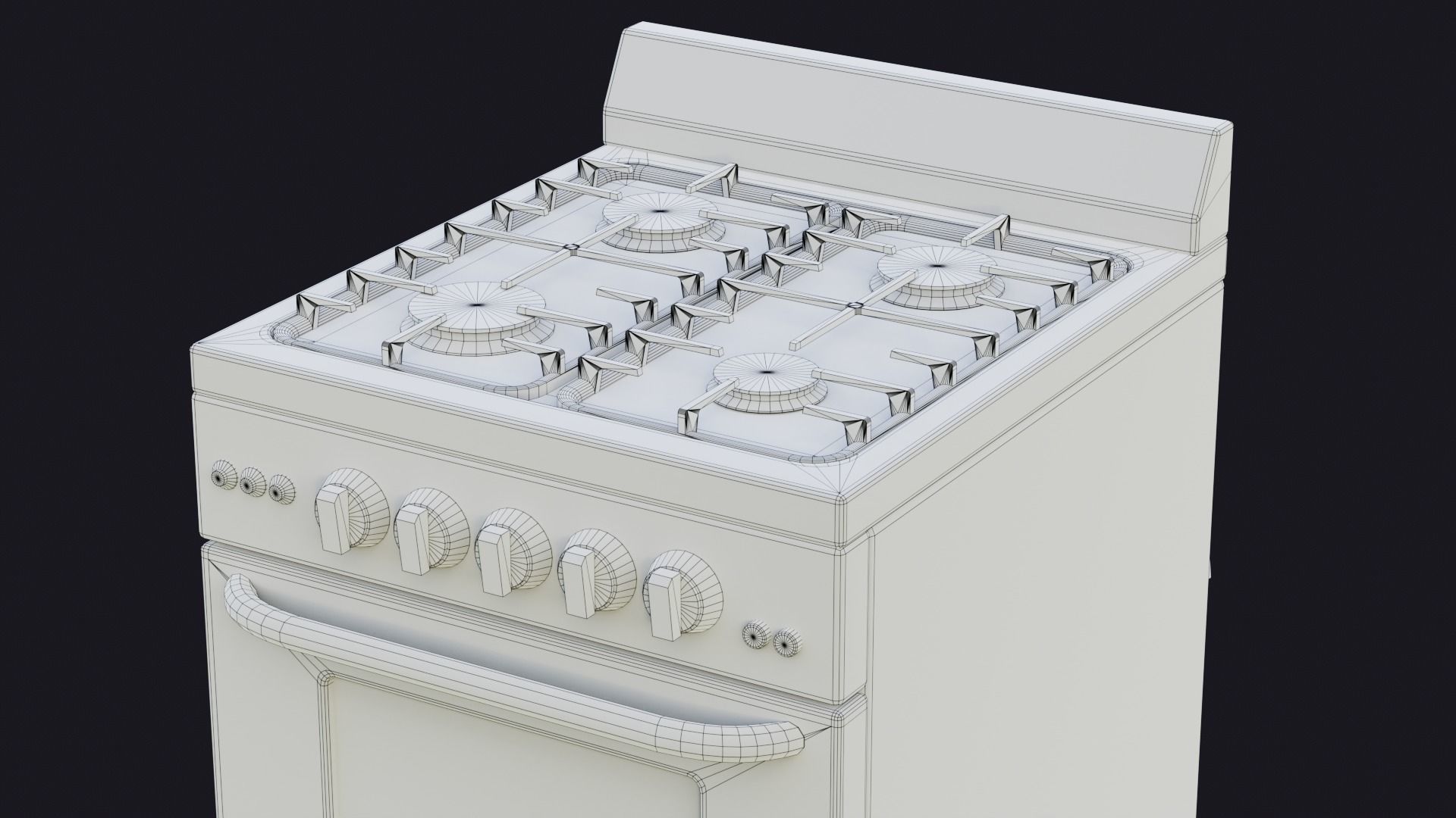 Stove game ready PBR two stoves and ovens Low-poly 3D model_8