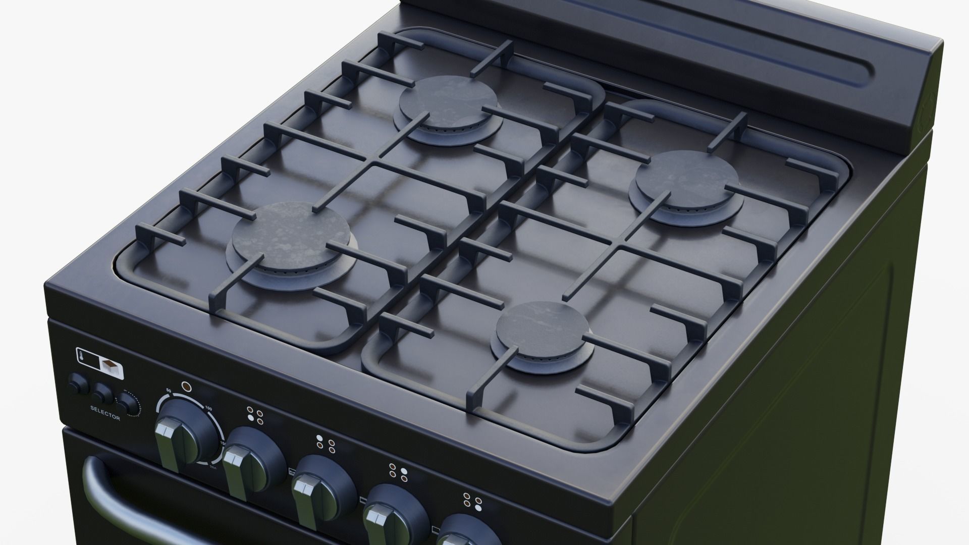 Stove game ready PBR two stoves and ovens Low-poly 3D model_6