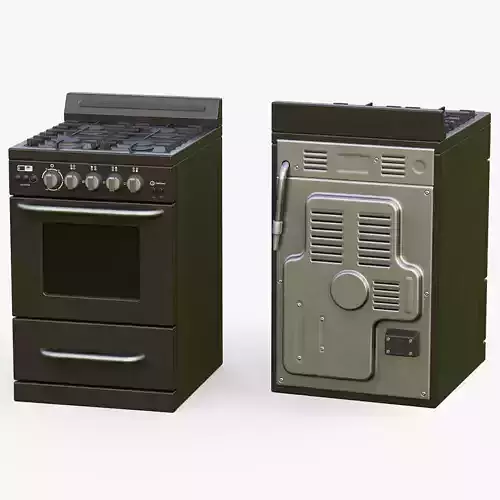 Stove game ready PBR two stoves and ovens Low-poly 3D model