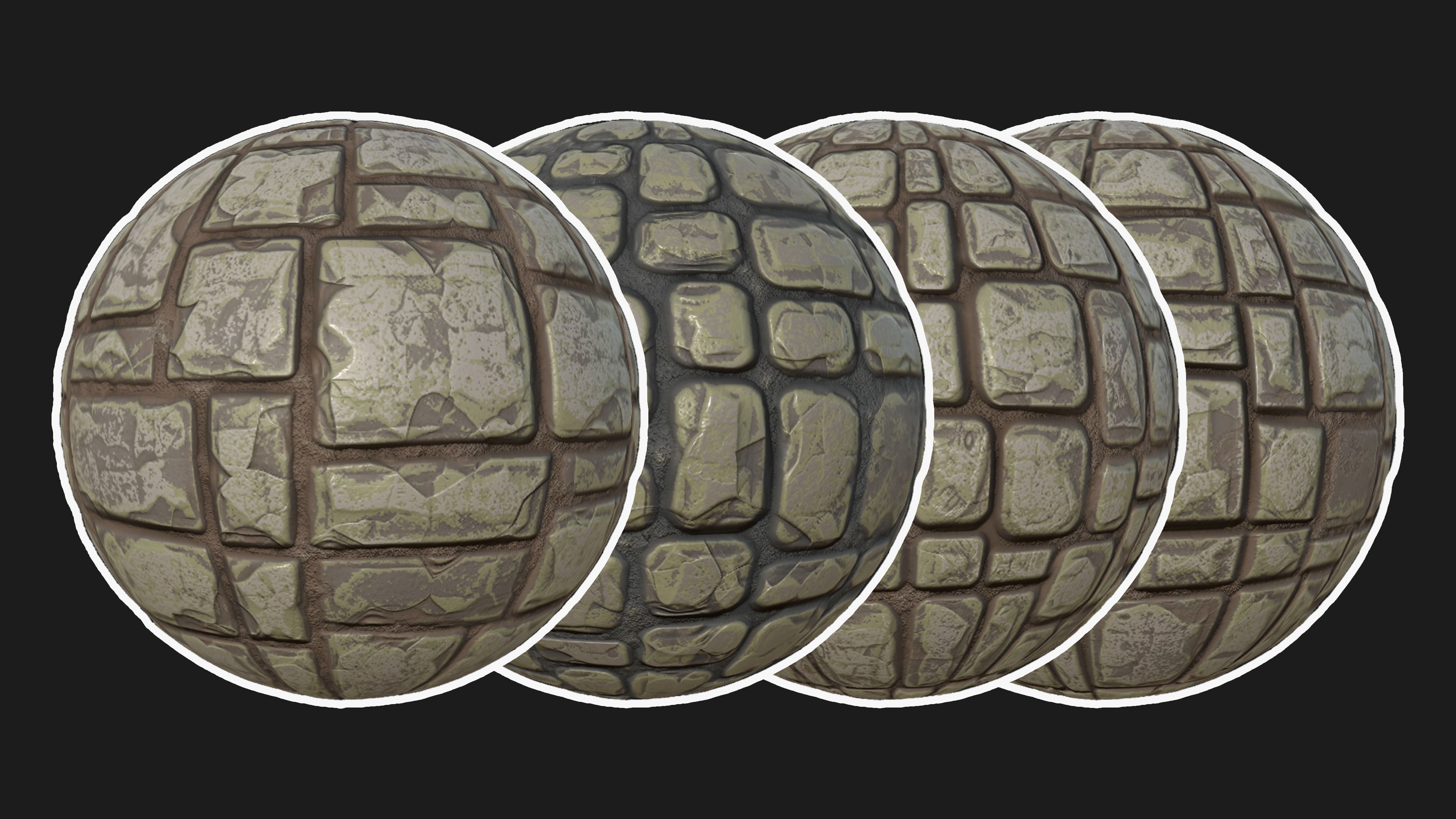 Stylized Stone Wall or floor Substance Generator Material Texture_1