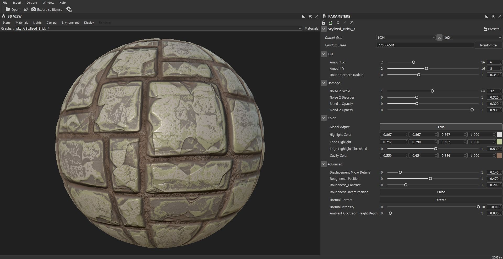 Stylized Stone Wall or floor Substance Generator Material Texture_2