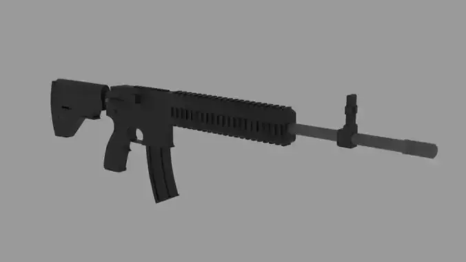 Low Poly HK416 Assault Rifle