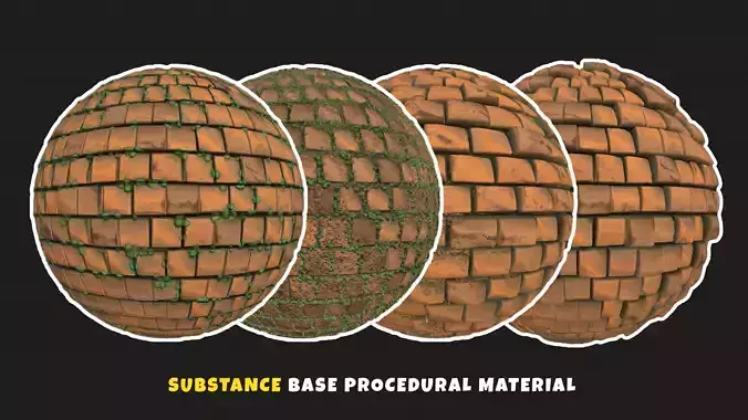 Stylized Brick 2- Procedural Generator Substance  Material