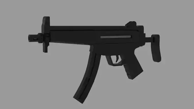  Submachine Gun MP5 Low Poly Low-poly 3D model