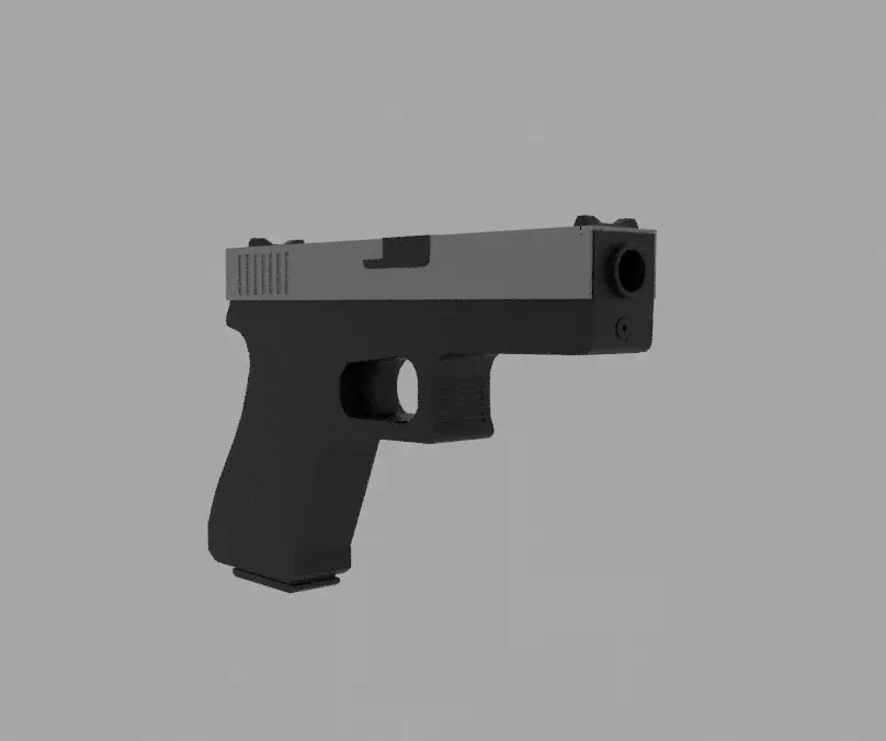 Pistol Gun Glock G17 Low Poly Low-poly 3D model_0