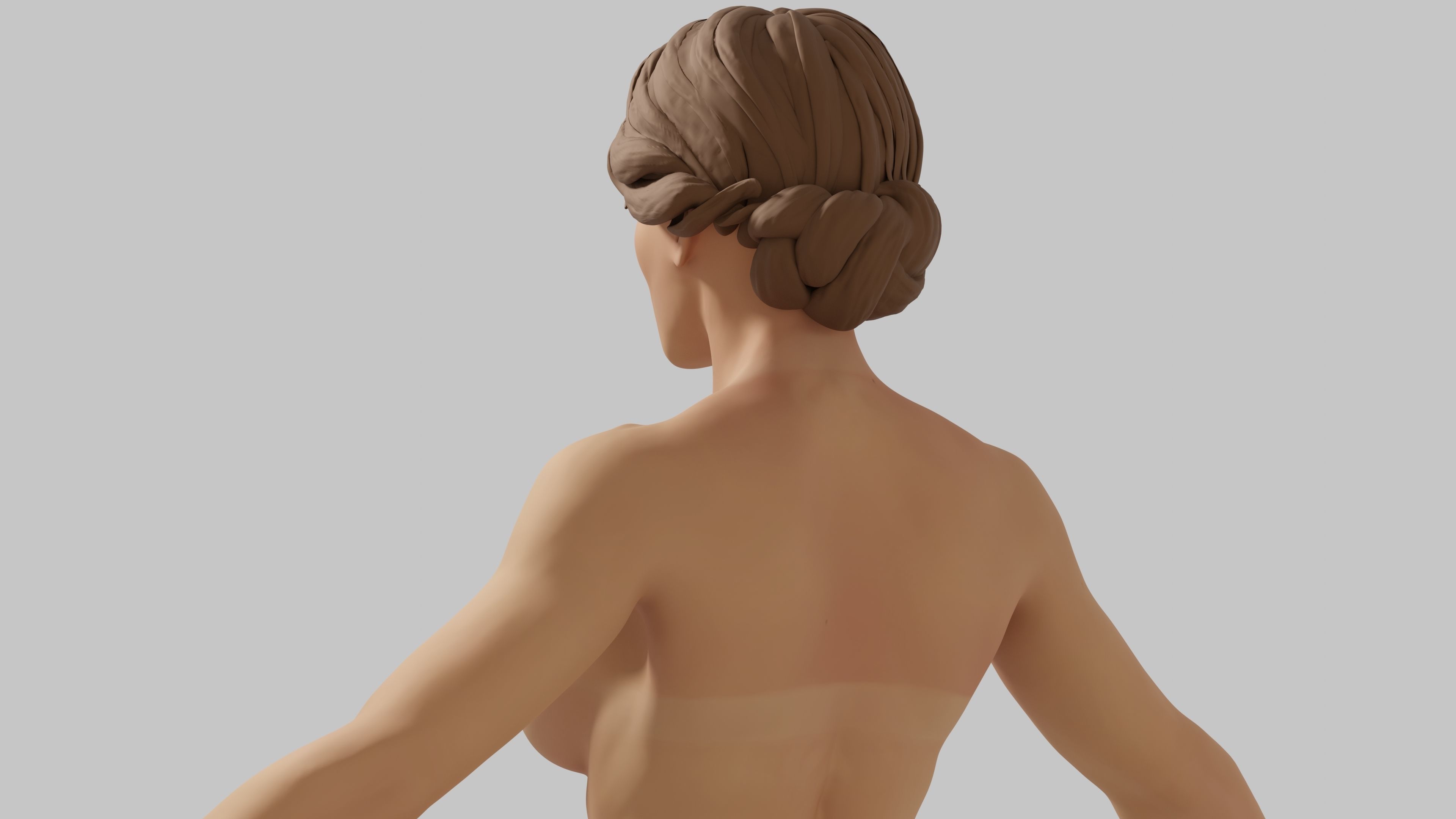 Base Mesh - Female 3D model_6