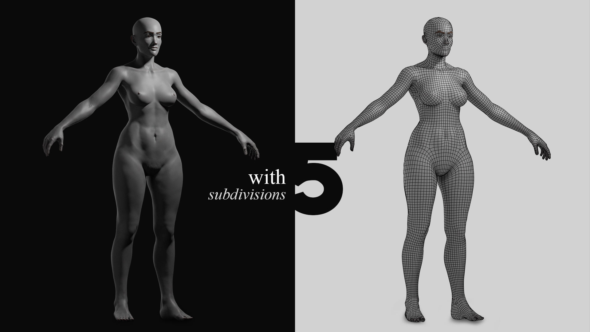 Base Mesh - Female 3D model_1