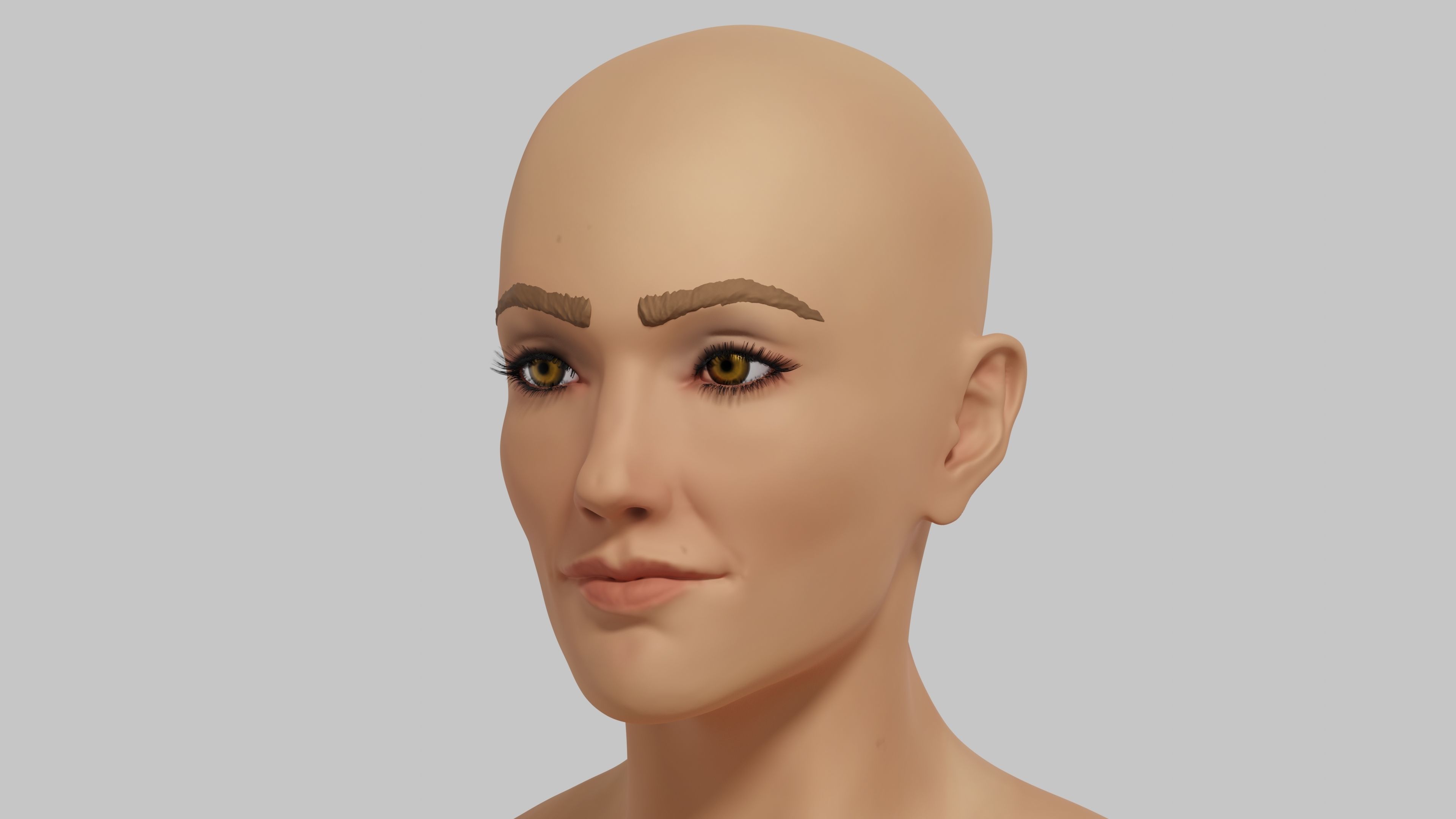 Base Mesh - Female 3D model_4