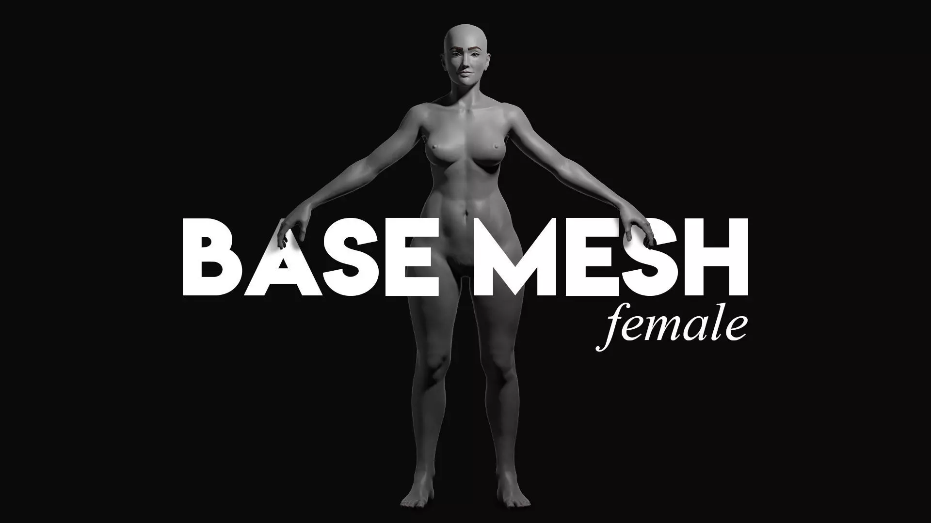 Base Mesh - Female 3D model_0