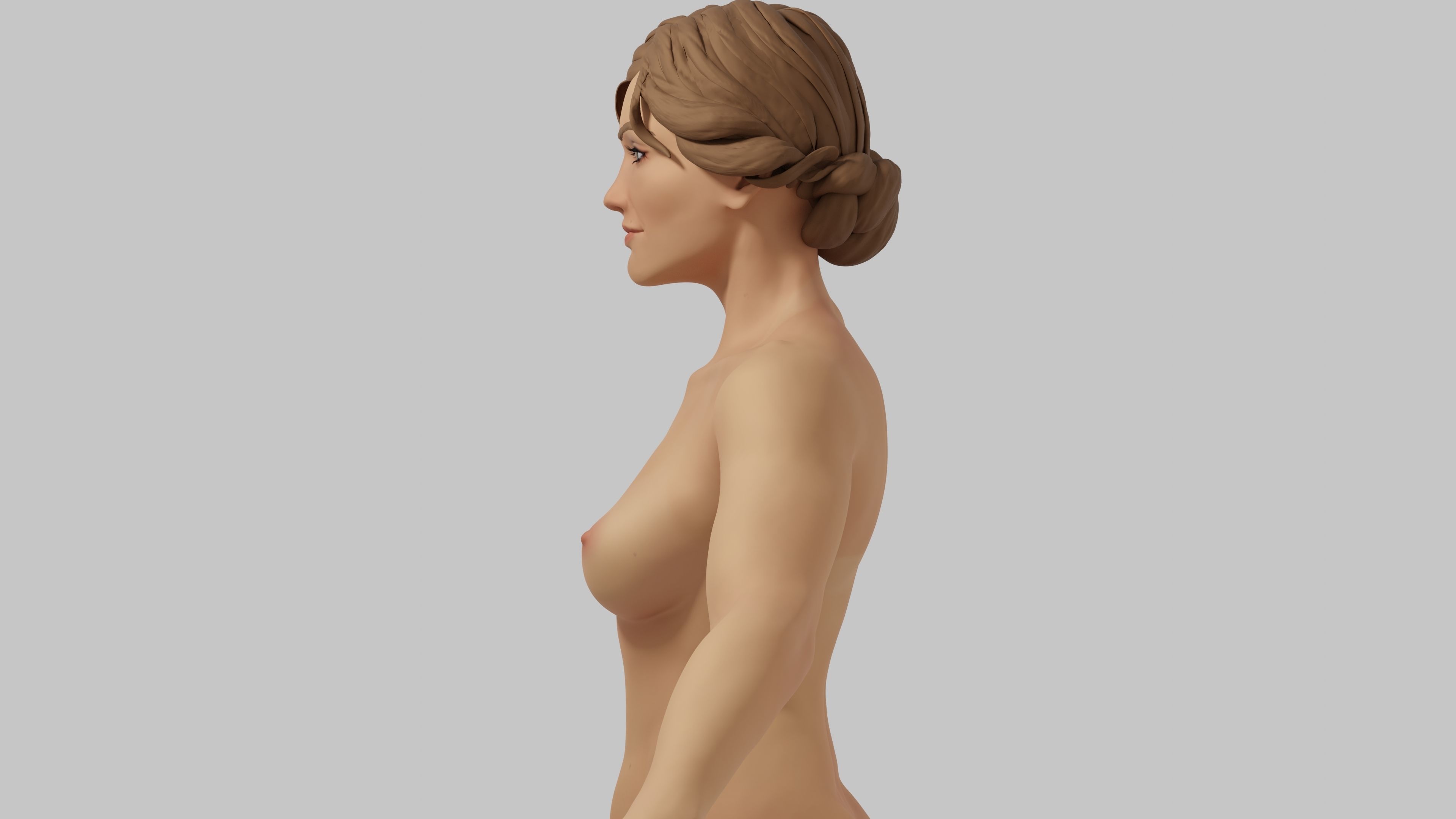 Base Mesh - Female 3D model_7