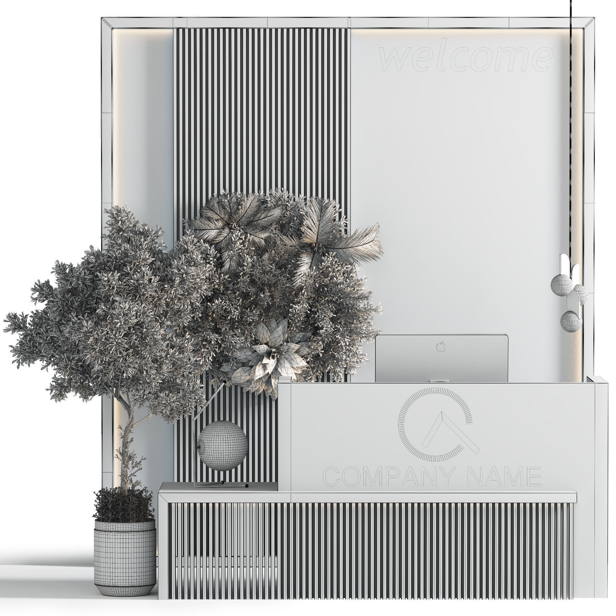 Reception desk 01 3D model_8