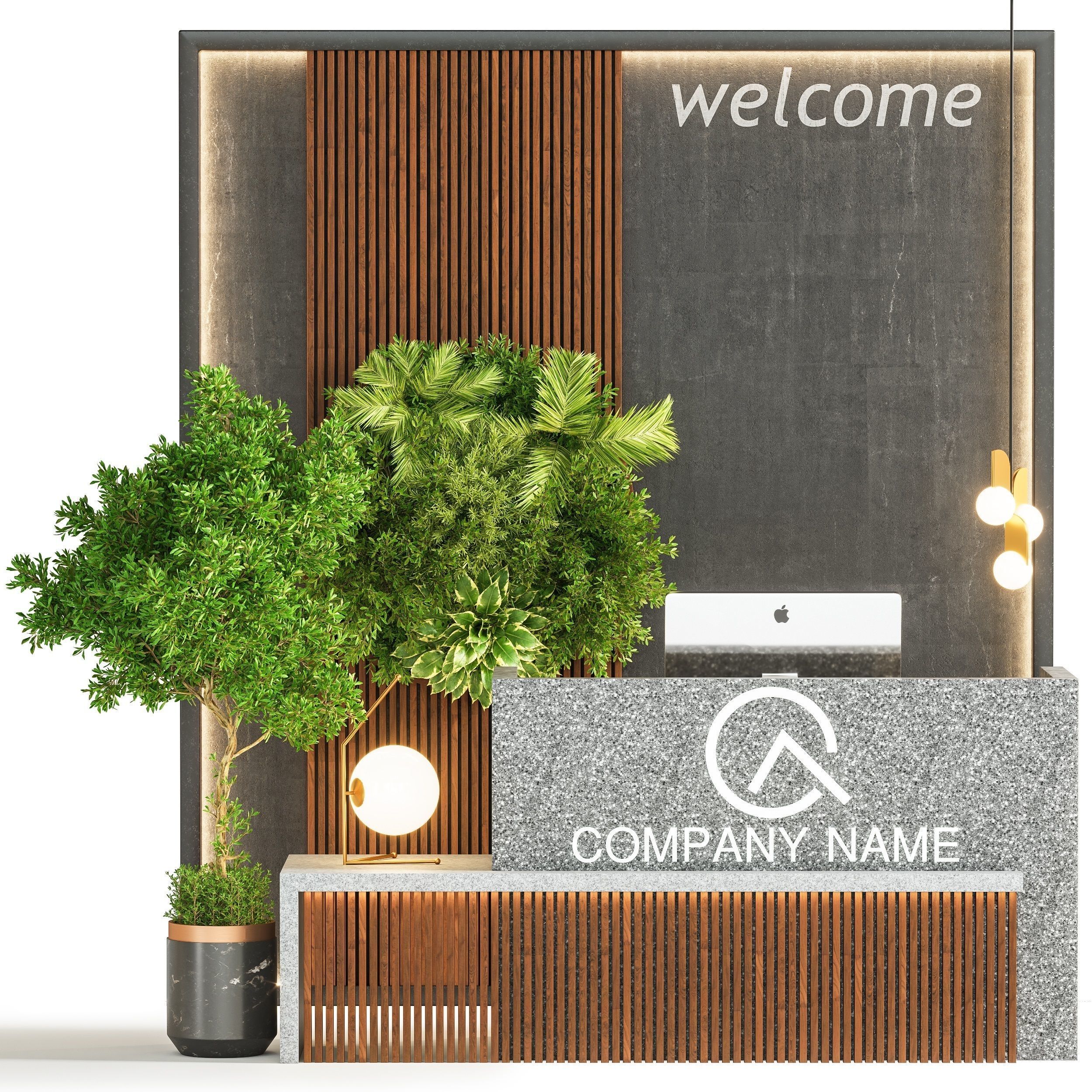 Reception desk 01 3D model_1