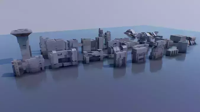 futuristic architecture set - BDR