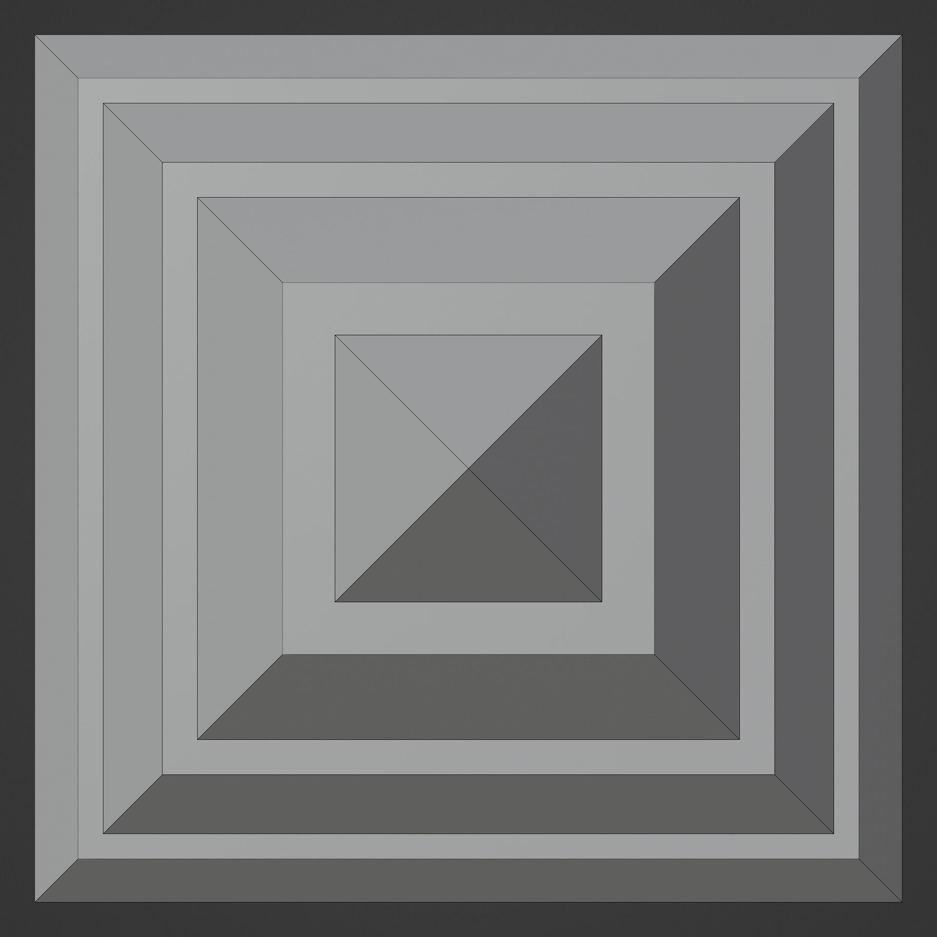 Pyramid Separated in 4 Parts Low-poly 3D model_14