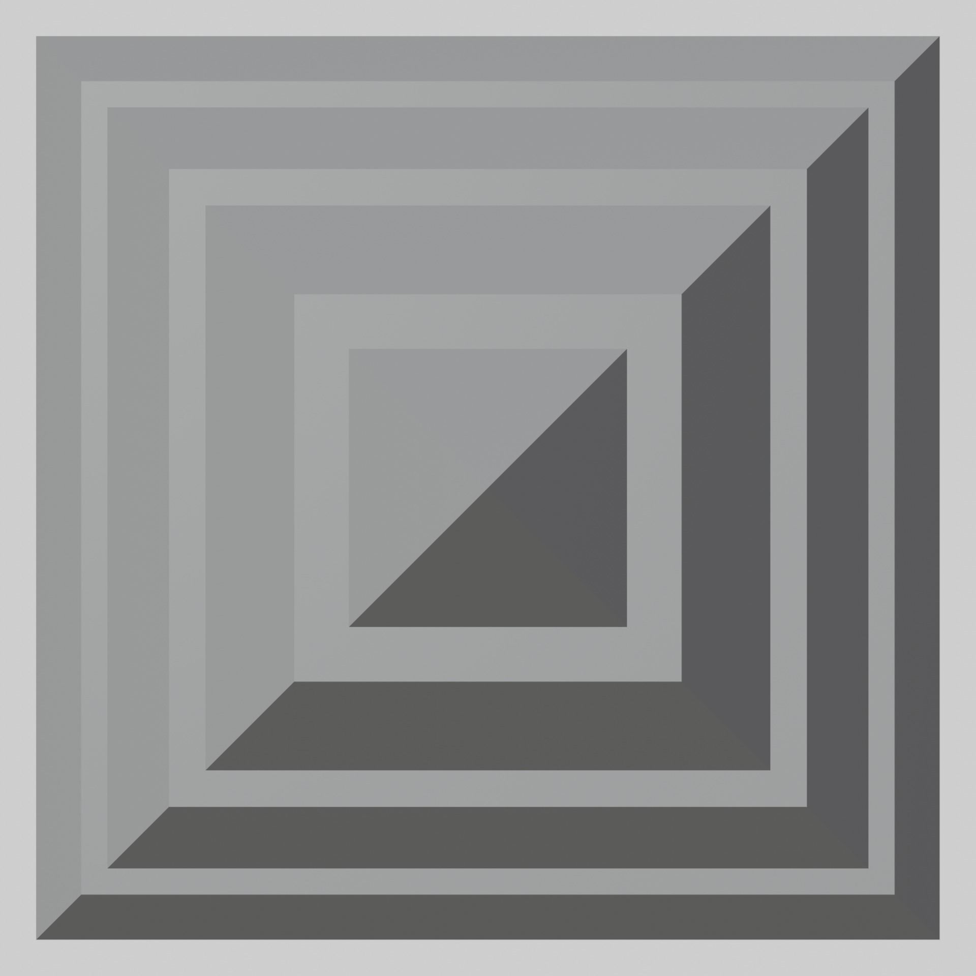 Pyramid Separated in 4 Parts Low-poly 3D model_13