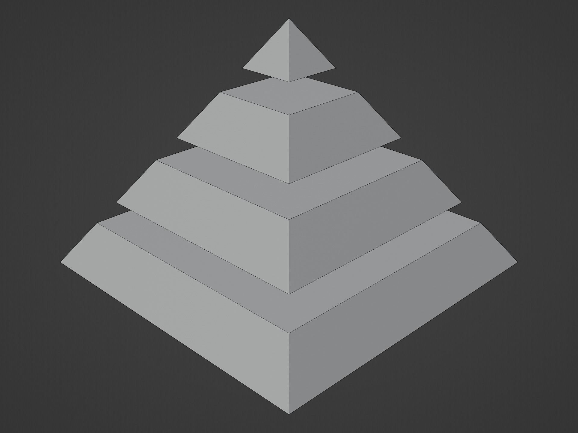 Pyramid Separated in 4 Parts Low-poly 3D model_2