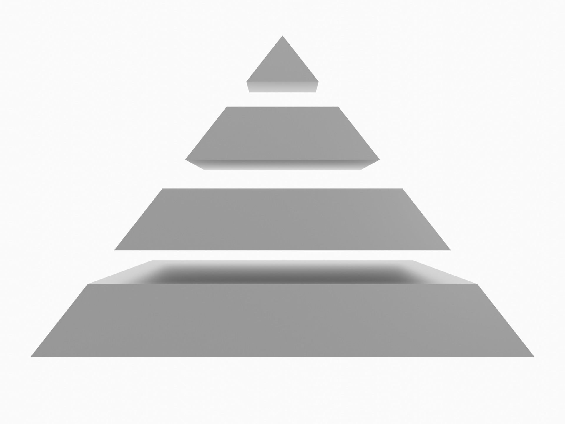Pyramid Separated in 4 Parts Low-poly 3D model_4