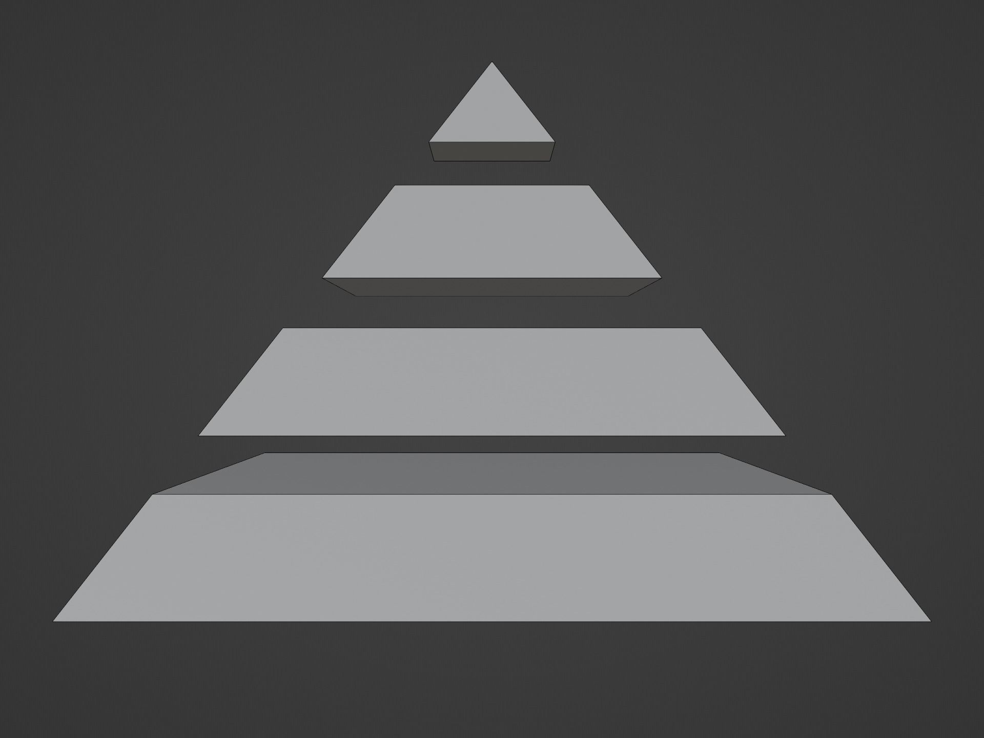 Pyramid Separated in 4 Parts Low-poly 3D model_6