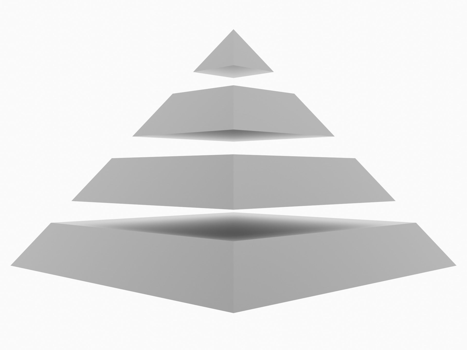 Pyramid Separated in 4 Parts Low-poly 3D model_8