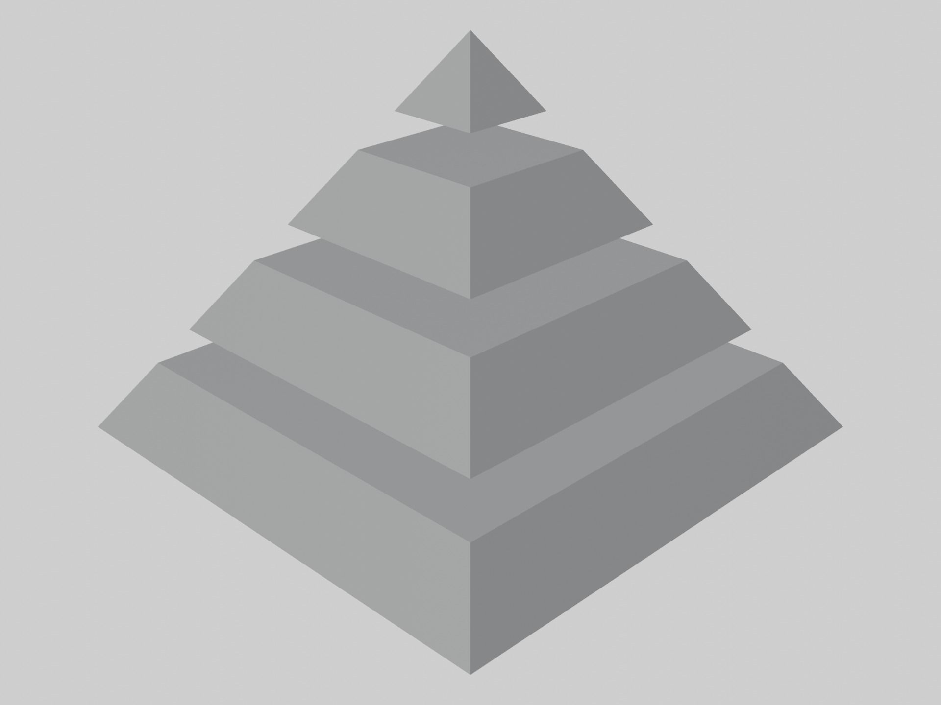 Pyramid Separated in 4 Parts Low-poly 3D model_1