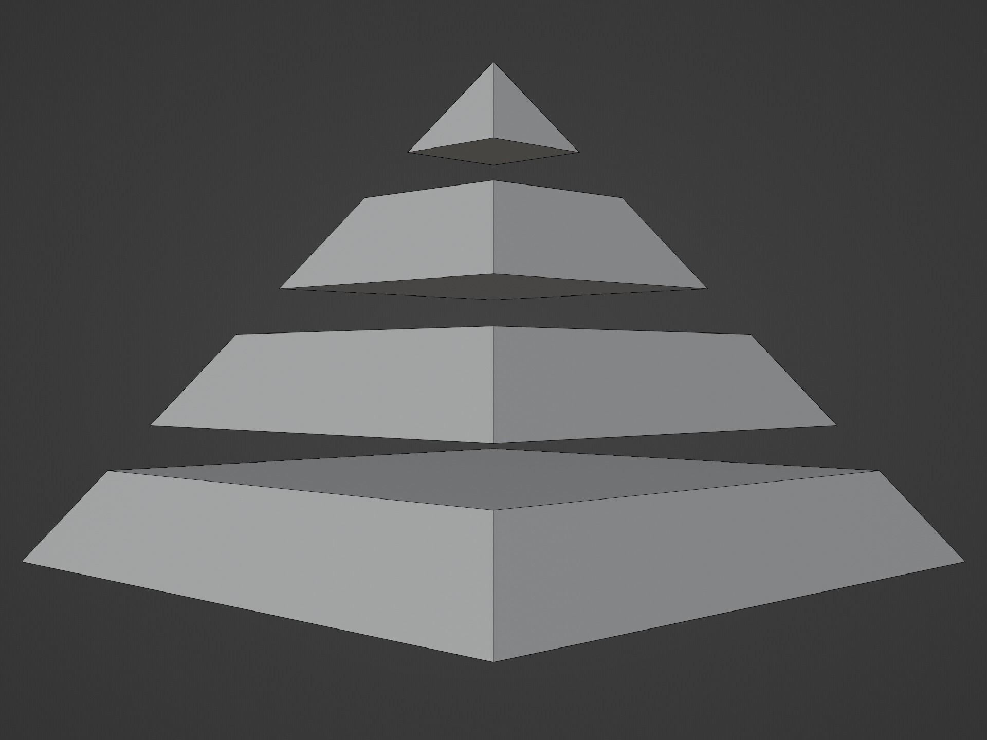 Pyramid Separated in 4 Parts Low-poly 3D model_10