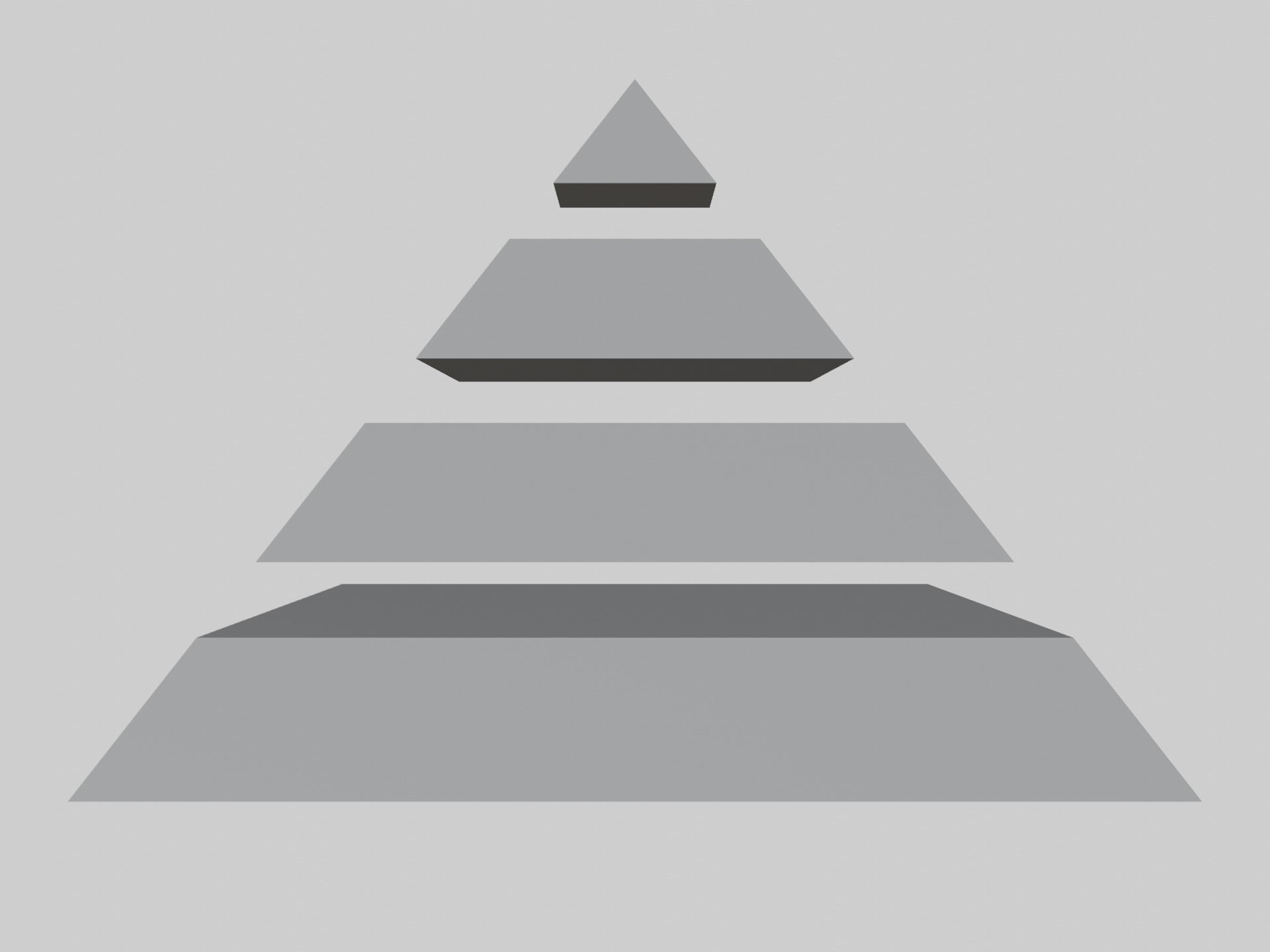 Pyramid Separated in 4 Parts Low-poly 3D model_5