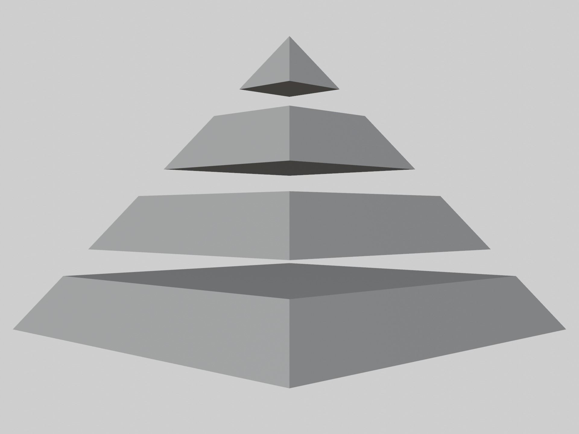Pyramid Separated in 4 Parts Low-poly 3D model_9