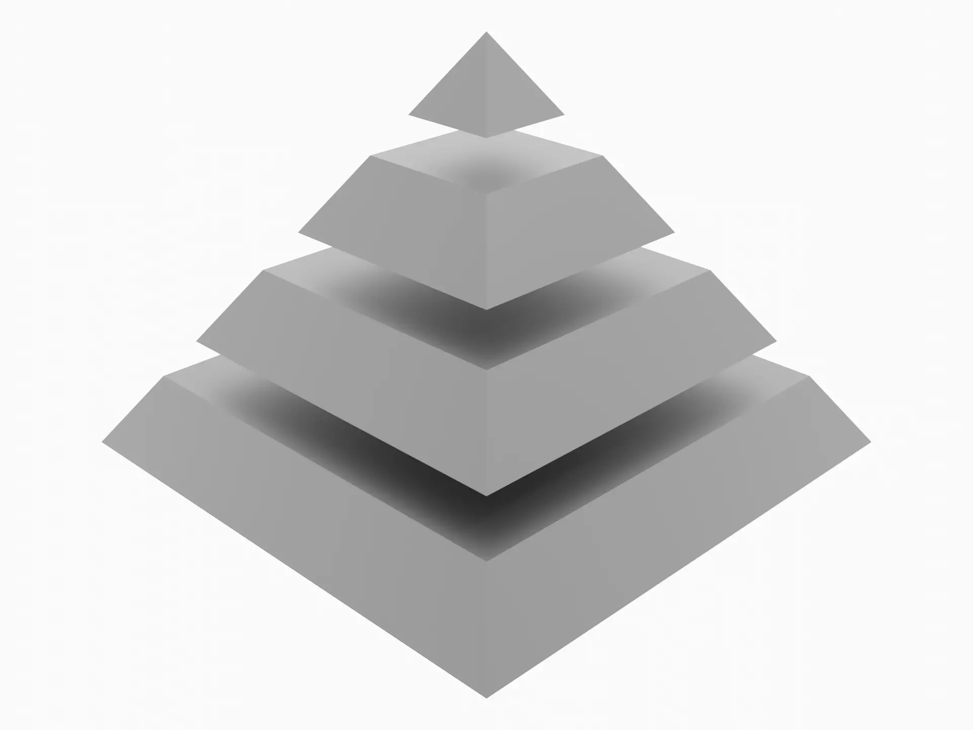 Pyramid Separated in 4 Parts Low-poly 3D model_0