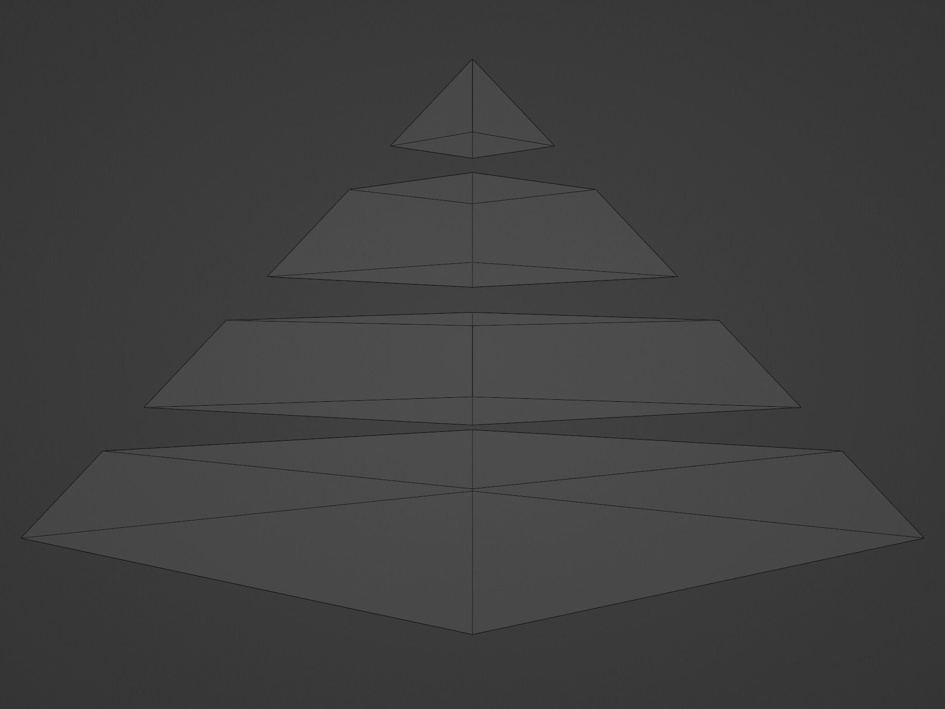 Pyramid Separated in 4 Parts Low-poly 3D model_11
