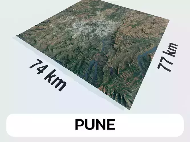 Pune India City Landscape 3D Model