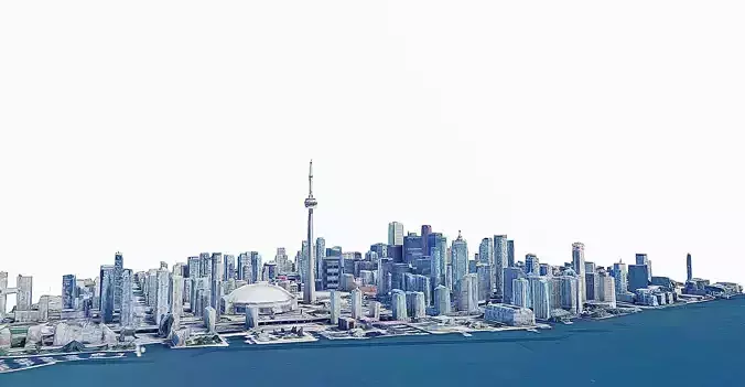 The CN Tower-skyline Low-poly 3D model