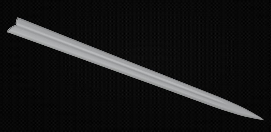 Knight sword with scabbard Low-poly 3D model_1