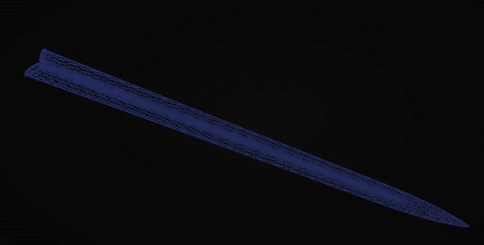 Knight sword with scabbard Low-poly 3D model_3