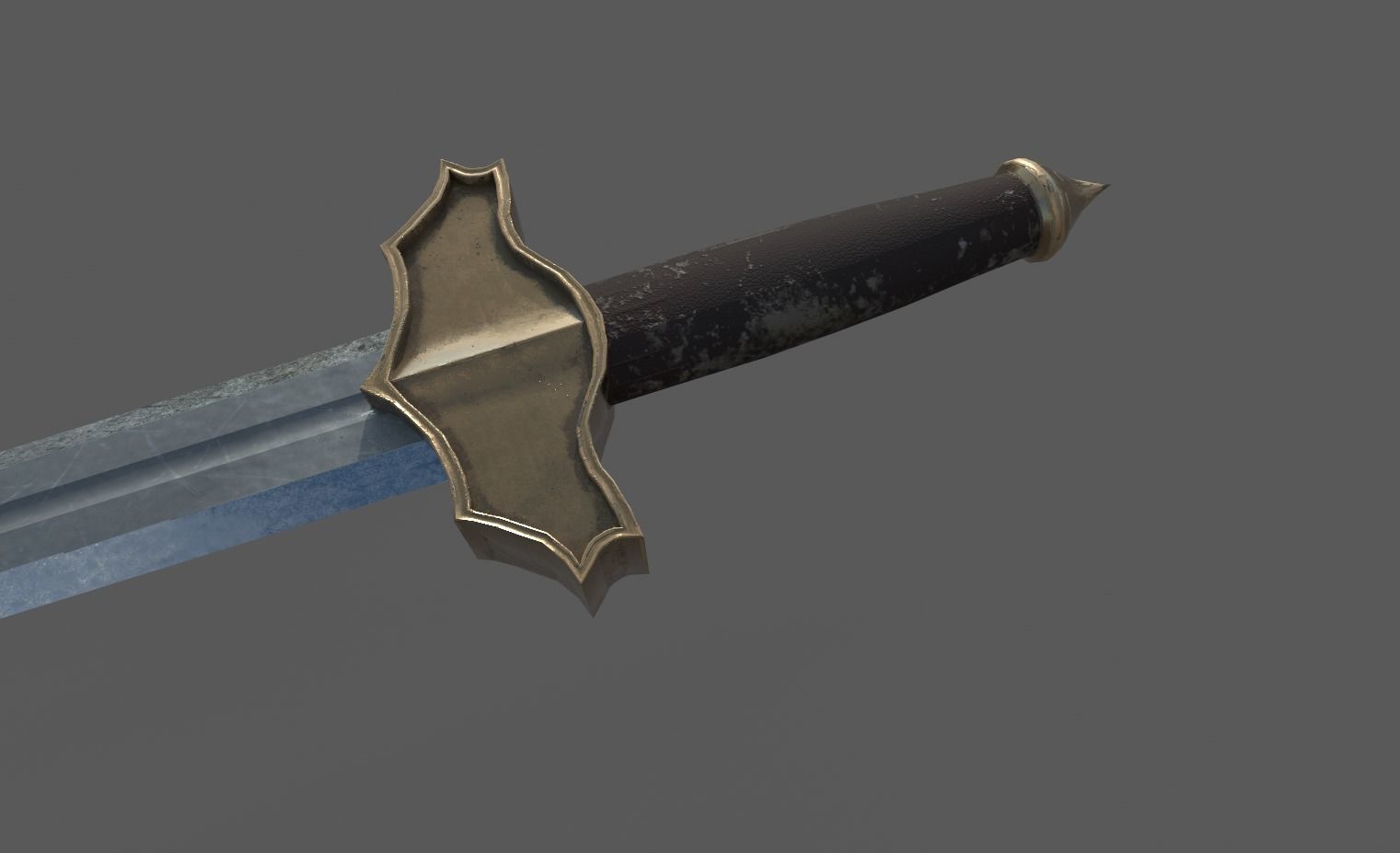 Knight sword with scabbard Low-poly 3D model_4