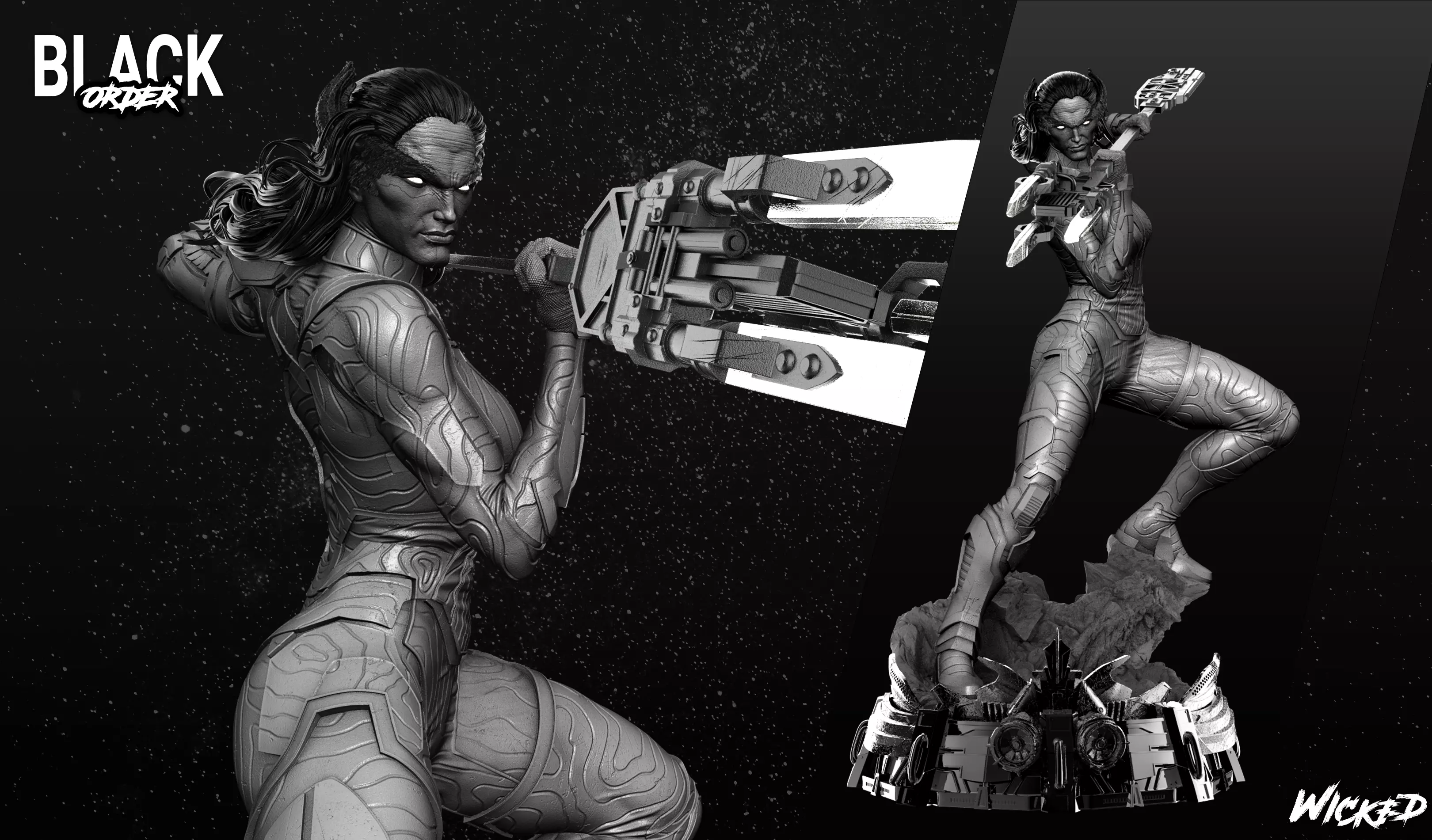 Wicked Marvel Proxima Midnight Sculpture ready for 3d printing 3D print model_0