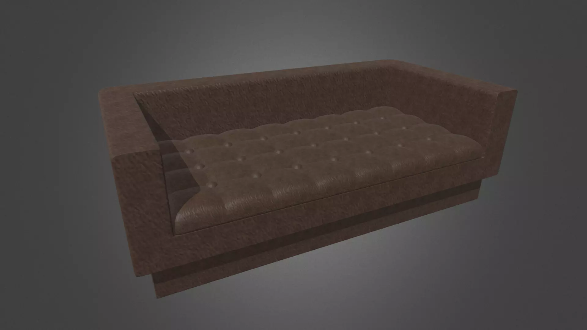 Leather Sofa Low-poly 3D model_0