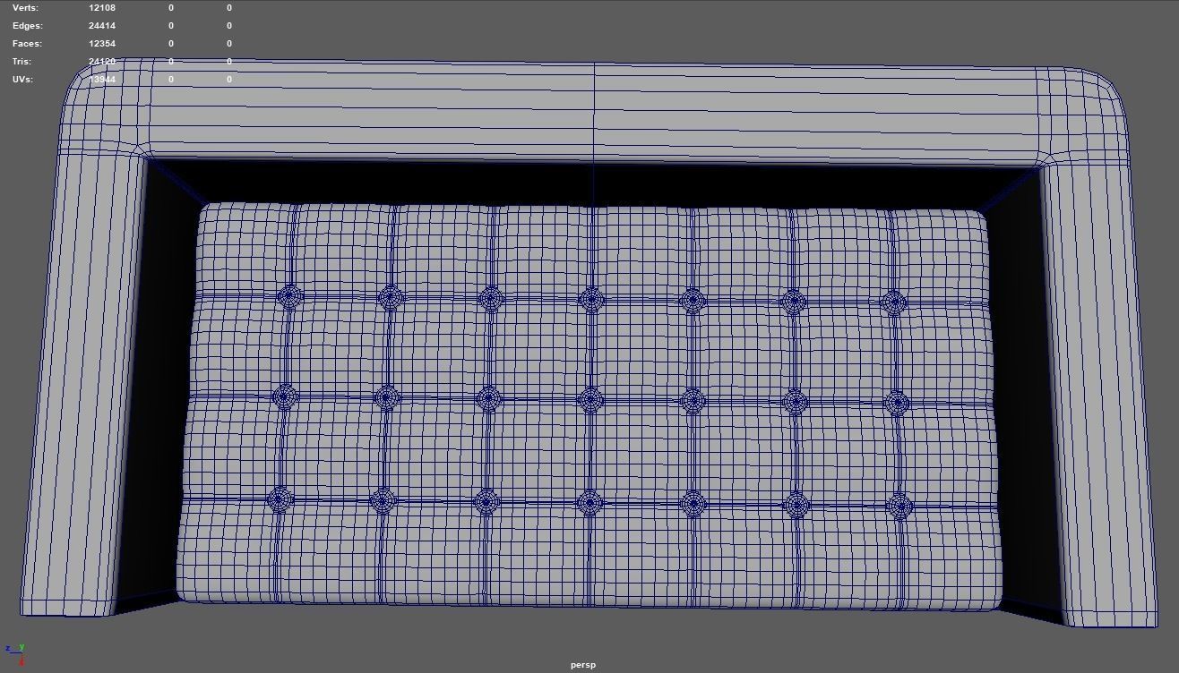 Leather Sofa Low-poly 3D model_12