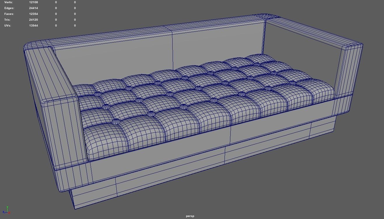 Leather Sofa Low-poly 3D model_8