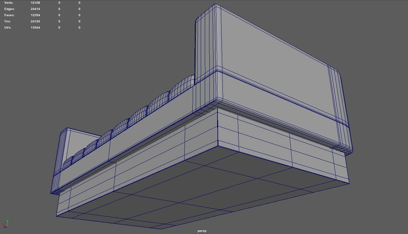 Leather Sofa Low-poly 3D model_13