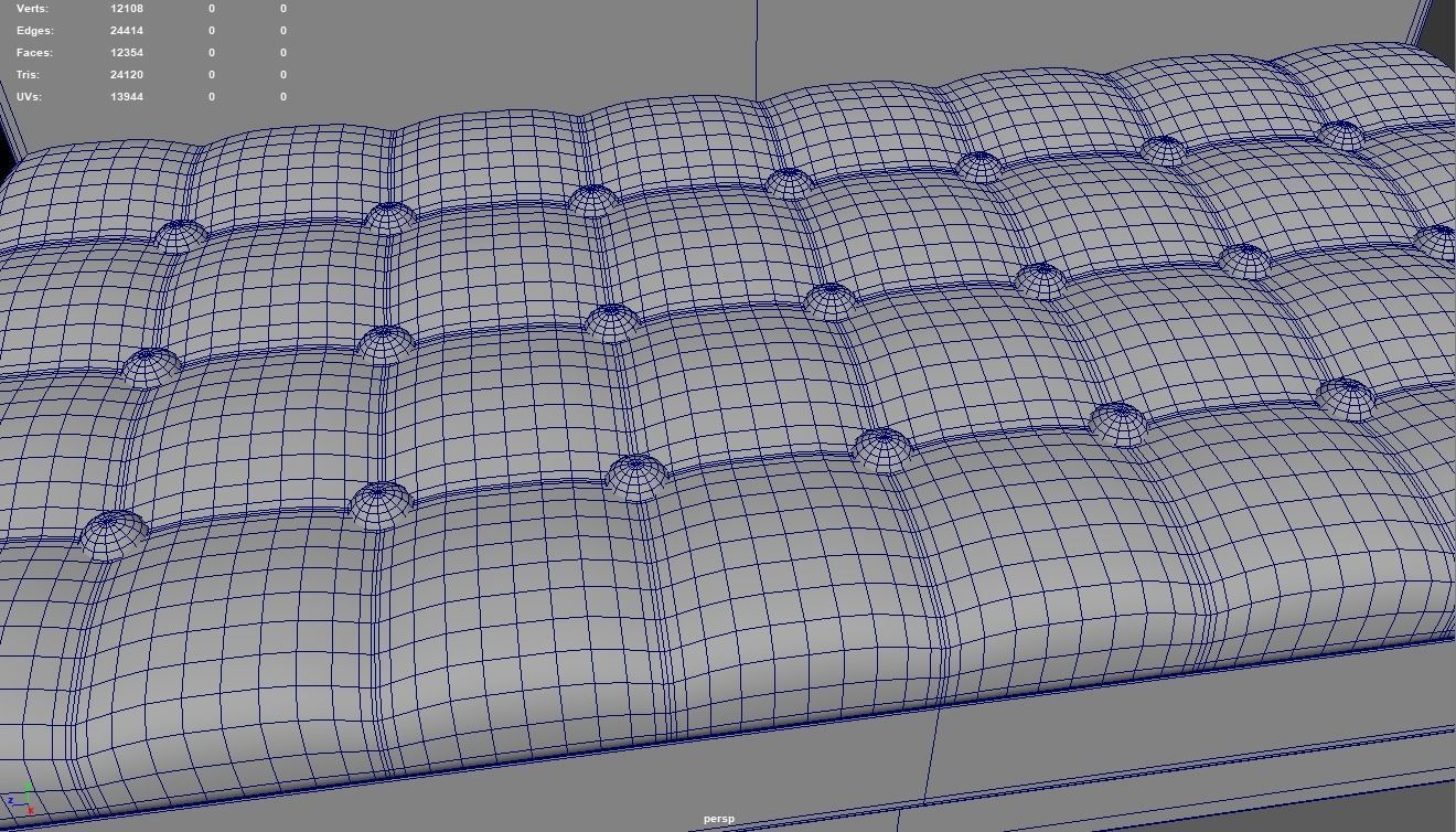 Leather Sofa Low-poly 3D model_9