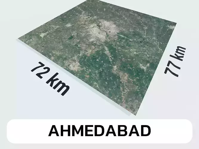 Ahmedabad India City Landscape 3D Model