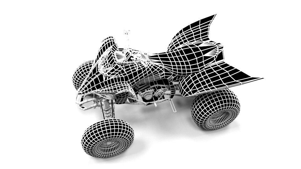 YAMAHA QUAD YFM700R 3D model_3